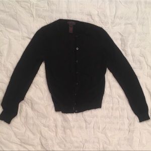 Ralph Lauren Black Cardigan Angora Sweater Small